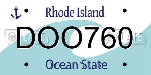 DOO760 Rhode Island License Plate