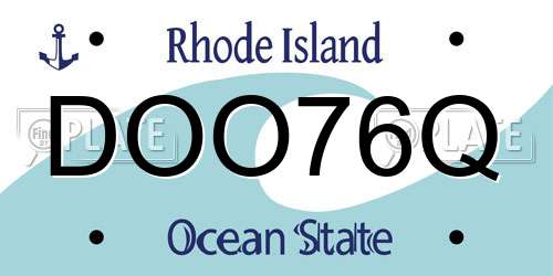 DOO76Q Rhode Island License Plate