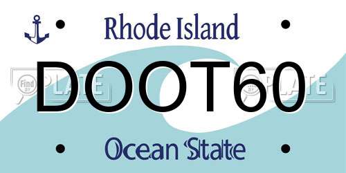 DOOT60 Rhode Island License Plate