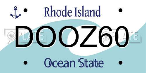 DOOZ60 Rhode Island License Plate