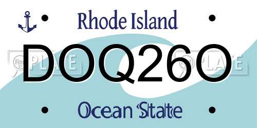 DOQ26O Rhode Island License Plate