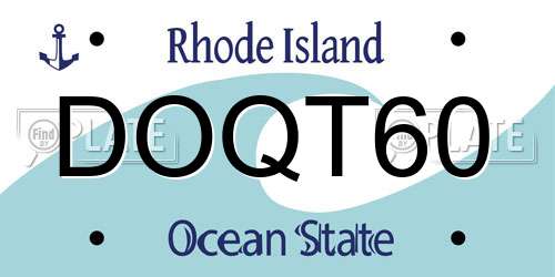DOQT60 Rhode Island License Plate