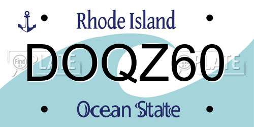 DOQZ60 Rhode Island License Plate