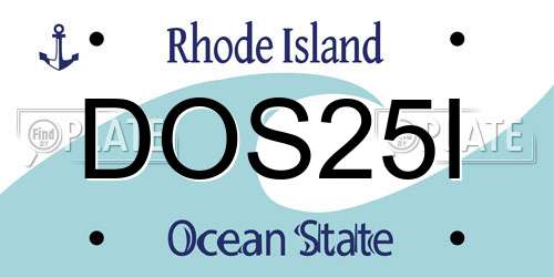 DOS25I Rhode Island License Plate