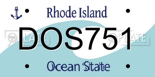 DOS751 Rhode Island License Plate
