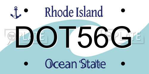 DOT56G Rhode Island License Plate