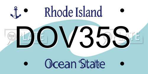 DOV35S Rhode Island License Plate