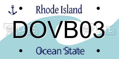 DOVB03 Rhode Island License Plate