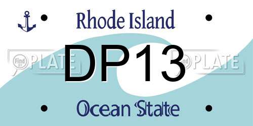 DP13 Rhode Island License Plate