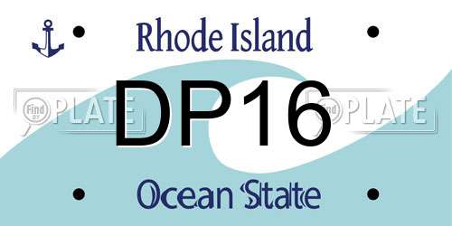 DP16 Rhode Island License Plate