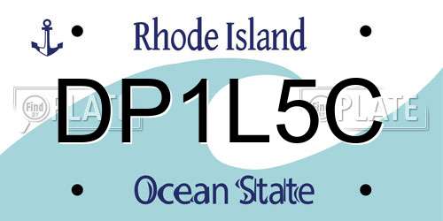 DP1L5C Rhode Island License Plate
