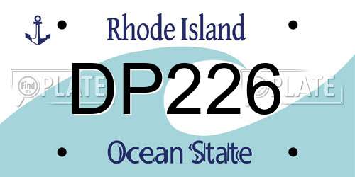 DP226 Rhode Island License Plate