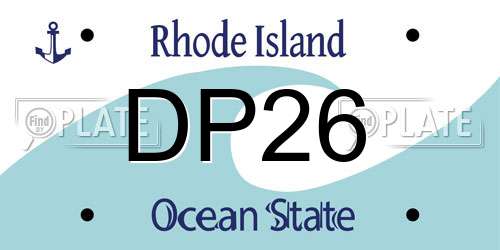 DP26 Rhode Island License Plate