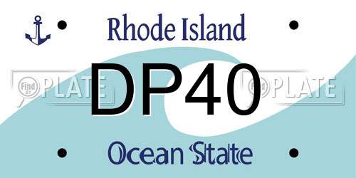 DP40 Rhode Island License Plate