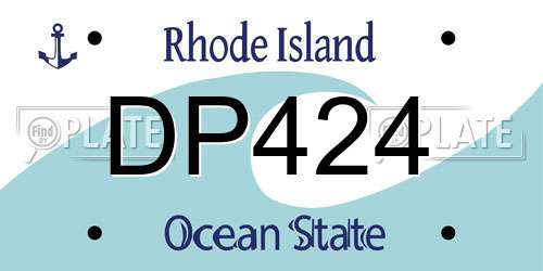 DP424 Rhode Island License Plate