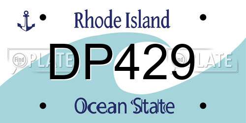 DP429 Rhode Island License Plate