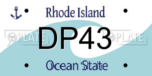 DP43 Rhode Island License Plate