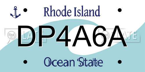DP4A6A Rhode Island License Plate