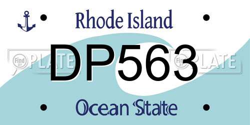 DP563 Rhode Island License Plate