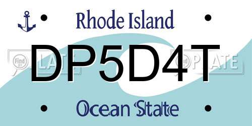 DP5D4T Rhode Island License Plate