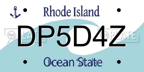 DP5D4Z Rhode Island License Plate