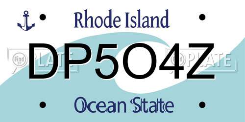 DP5O4Z Rhode Island License Plate