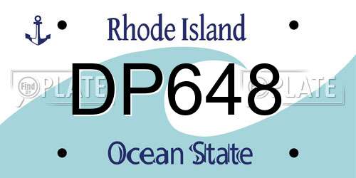 DP648 Rhode Island License Plate