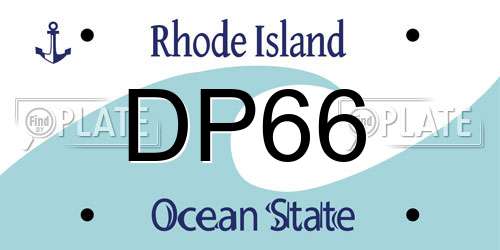 DP66 Rhode Island License Plate