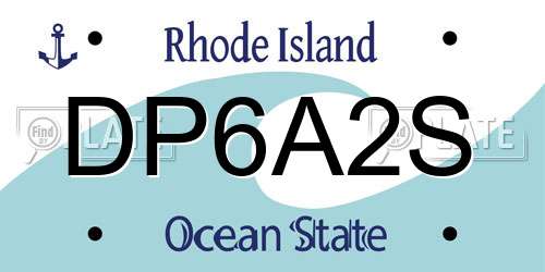 DP6A2S Rhode Island License Plate