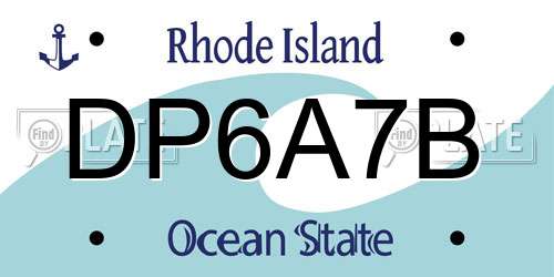 DP6A7B Rhode Island License Plate