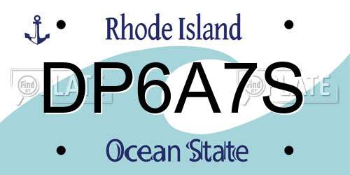 DP6A7S Rhode Island License Plate
