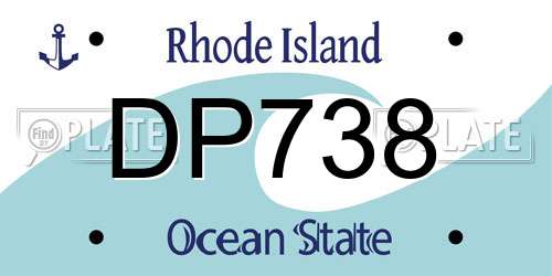 DP738 Rhode Island License Plate