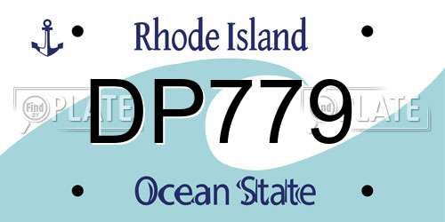 DP779 Rhode Island License Plate