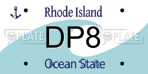 DP8 Rhode Island License Plate