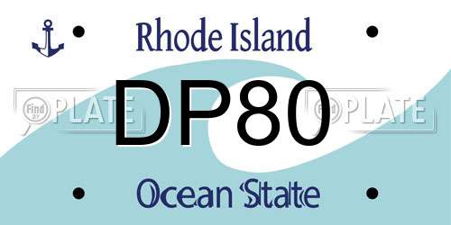 DP80 Rhode Island License Plate