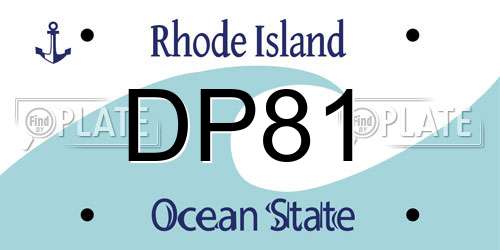 DP81 Rhode Island License Plate