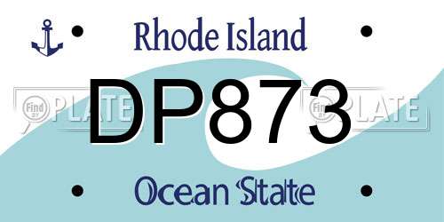 DP873 Rhode Island License Plate