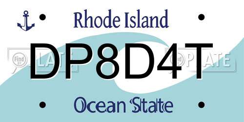 DP8D4T Rhode Island License Plate