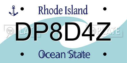 DP8D4Z Rhode Island License Plate