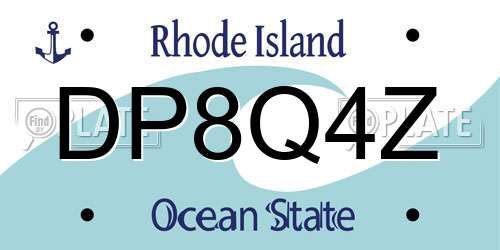 DP8Q4Z Rhode Island License Plate