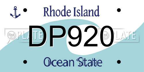 DP920 Rhode Island License Plate