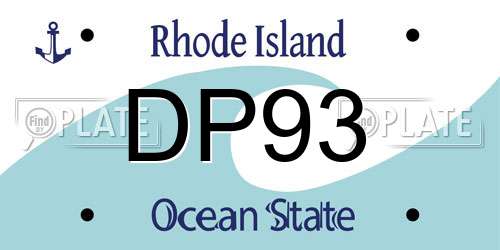 DP93 Rhode Island License Plate