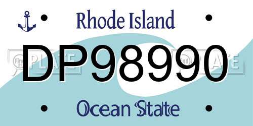DP98990 Rhode Island License Plate