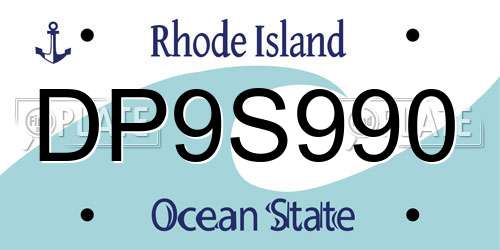 DP9S990 Rhode Island License Plate