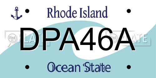 DPA46A Rhode Island License Plate