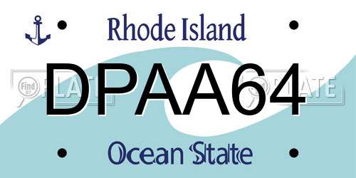 DPAA64 Rhode Island License Plate