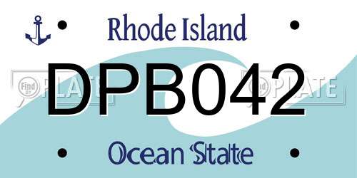 DPB042 Rhode Island License Plate