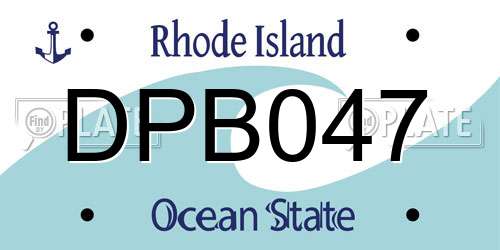 DPB047 Rhode Island License Plate