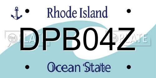 DPB04Z Rhode Island License Plate