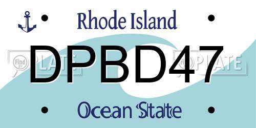 DPBD47 Rhode Island License Plate